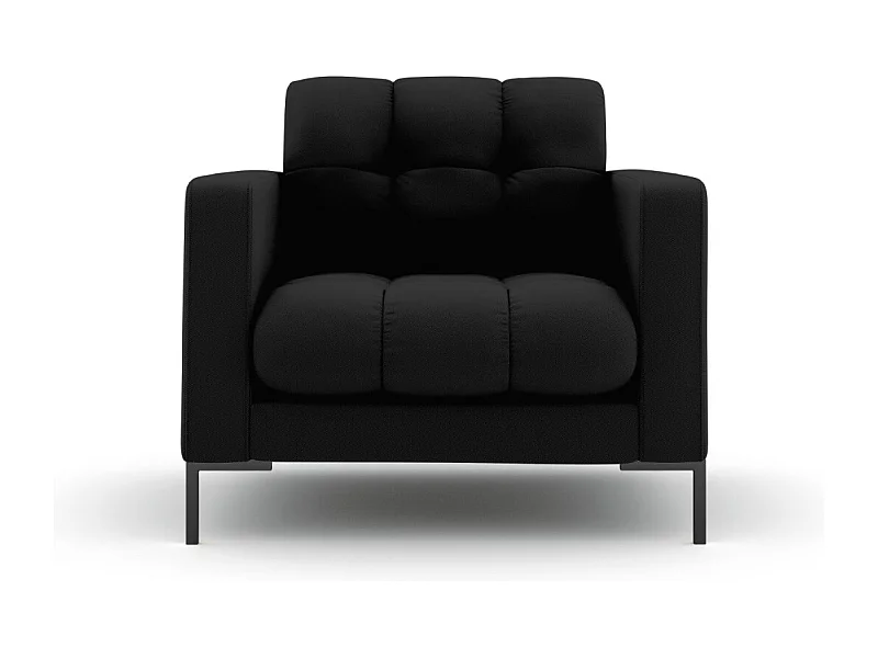 Cosmopolitan Design - Fauteuil "Bali" en tissu structurel noir - 87x92x75cm