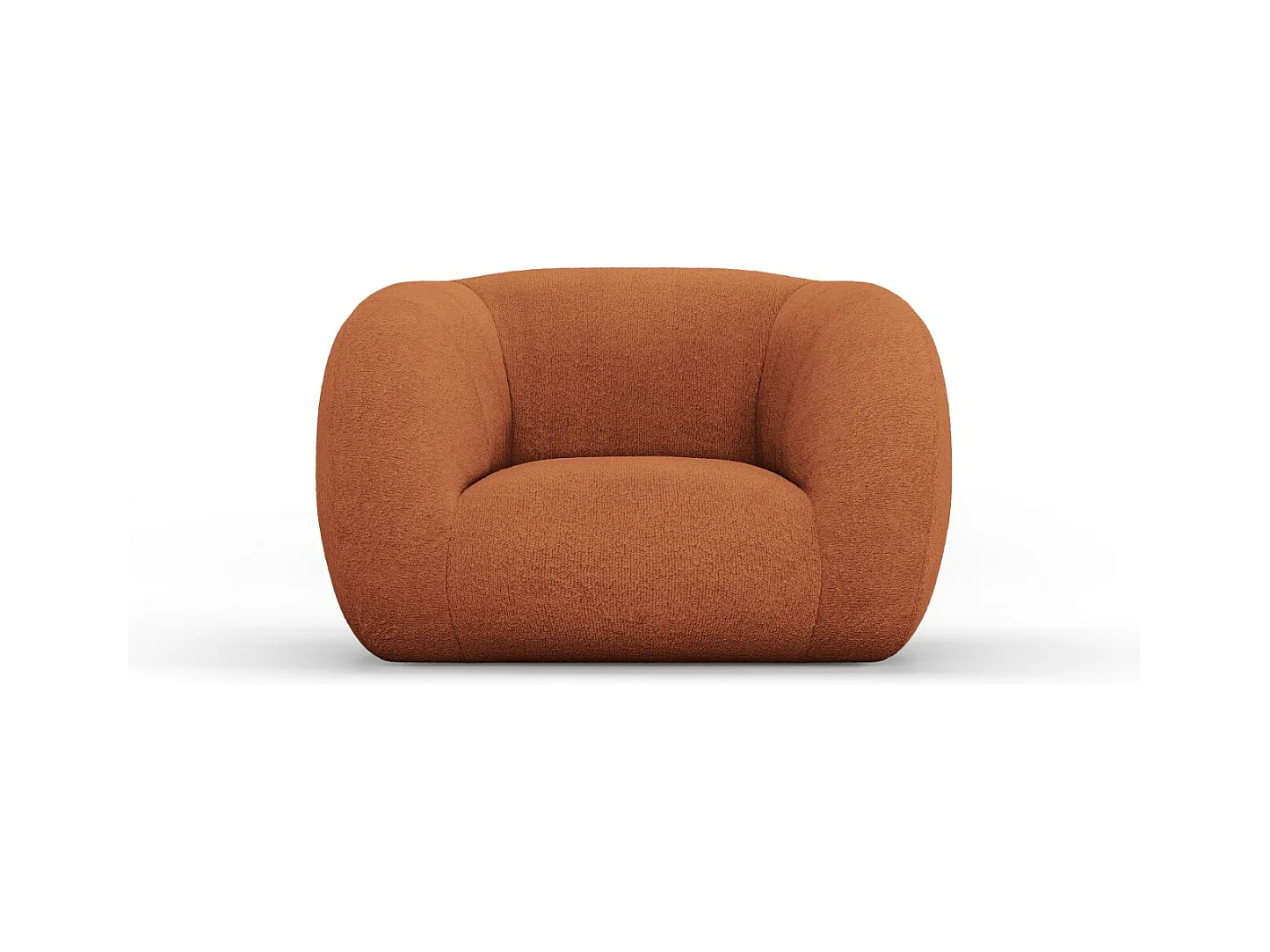 Cosmopolitan Design - Fauteuil "Essen" Boucle, Bruin - 130x95x86cm