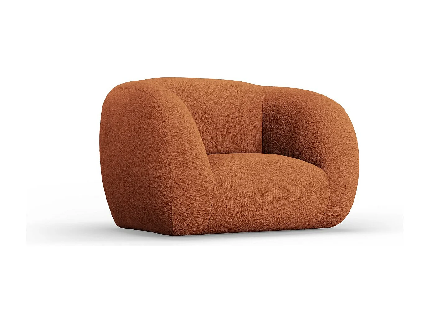 Cosmopolitan Design - Fauteuil "Essen" en bouclé marron - 130x95x86cm