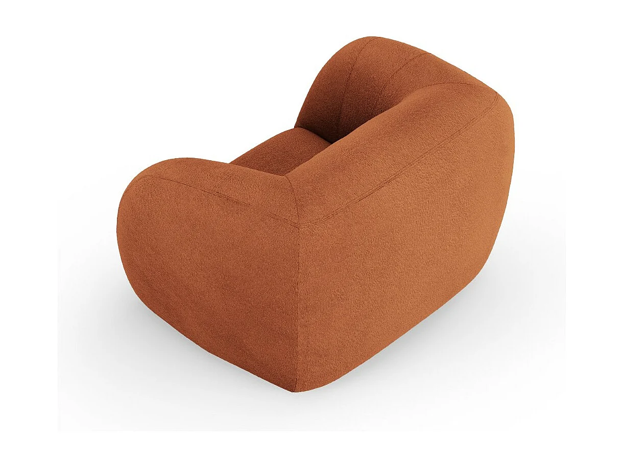 Cosmopolitan Design - Fauteuil "Essen" en bouclé marron - 130x95x86cm