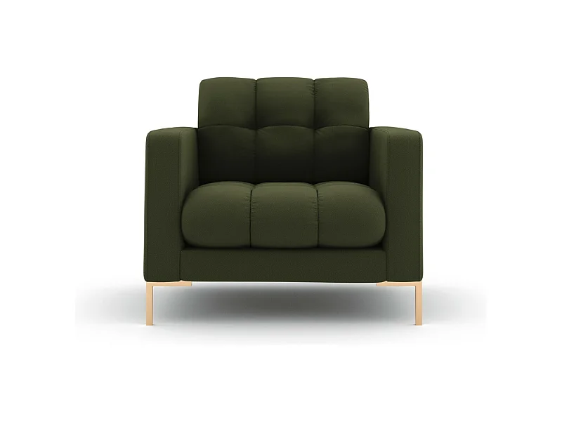 Cosmopolitan Design - Sessel "Bali" aus strukturiertem Stoff grün - 87x92x75cm