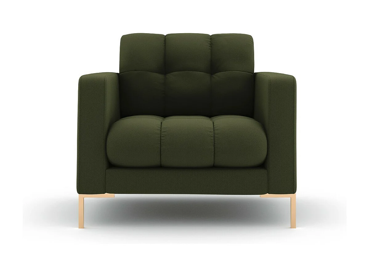 Cosmopolitan Design - Fauteuil "Bali" en tissu structurel vert - 87x92x75cm