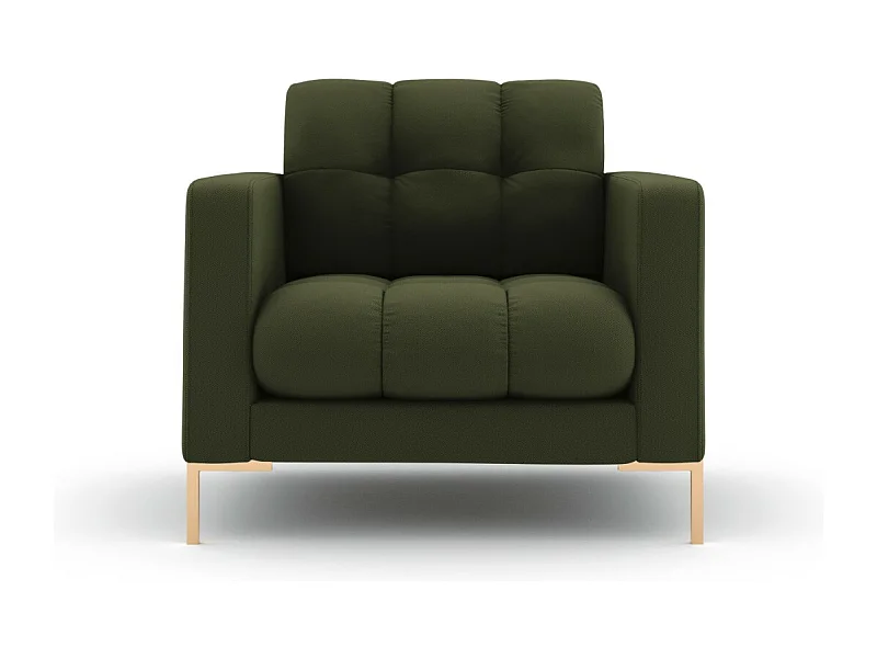 Cosmopolitan Design - Fauteuil "Bali" en tissu structurel vert - 87x92x75cm