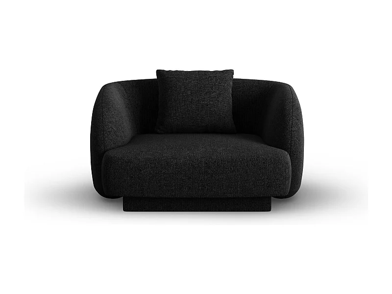 Cosmopolitan Design - Sessel "Tulum" aus Chenille-Stoff schwarz - 103x90x70cm