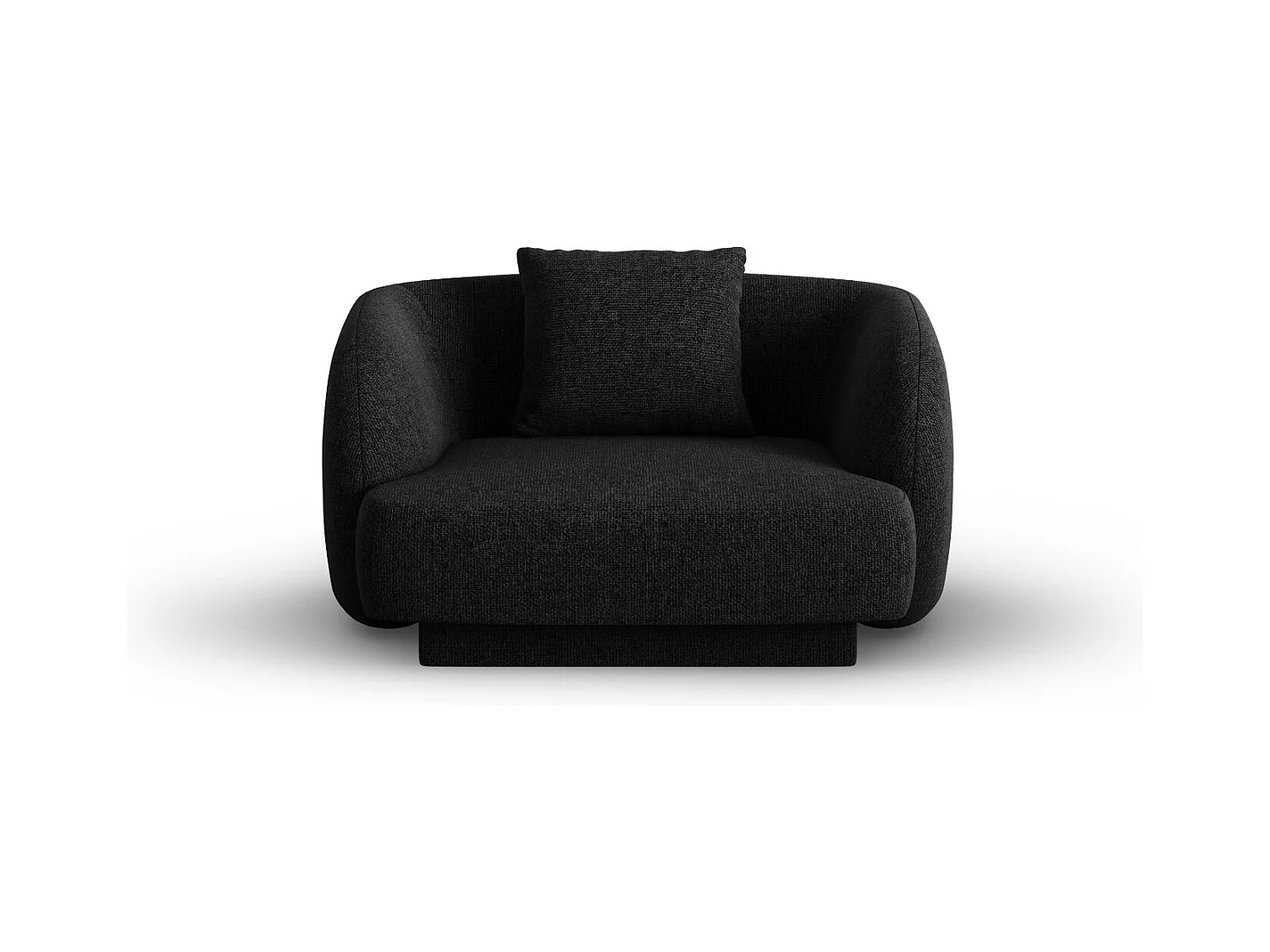 Cosmopolitan Design - Fauteuil "Tulum" Chenille, Zwart - 103x90x70cm