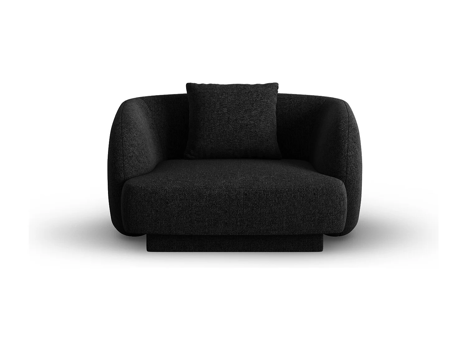 Cosmopolitan Design - Fauteuil "Tulum" en chenille noir - 103x90x70cm