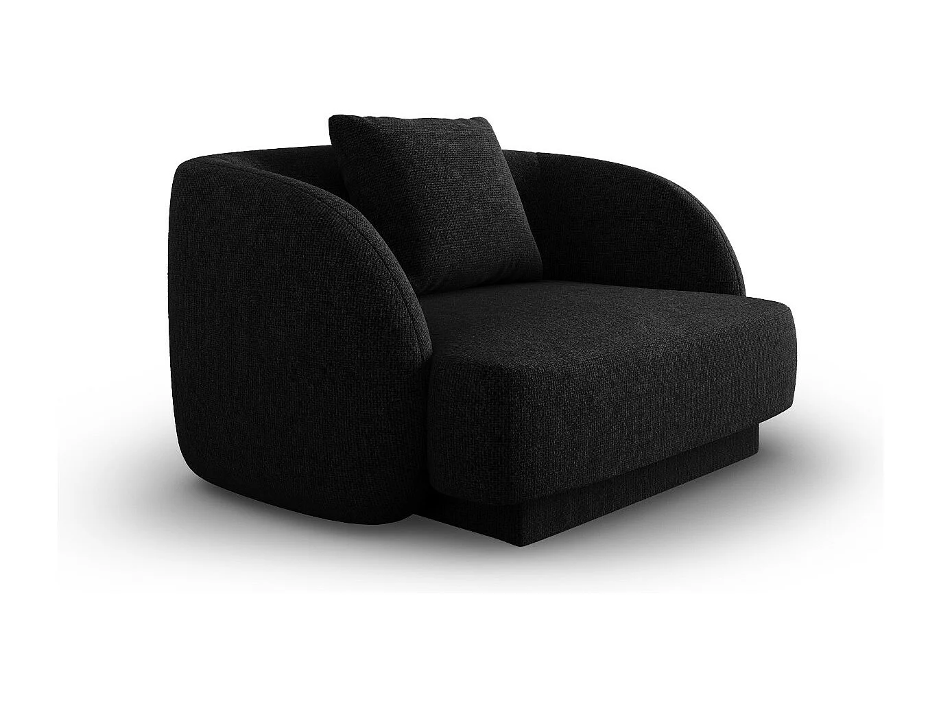 Cosmopolitan Design - Fauteuil "Tulum" en chenille noir - 103x90x70cm