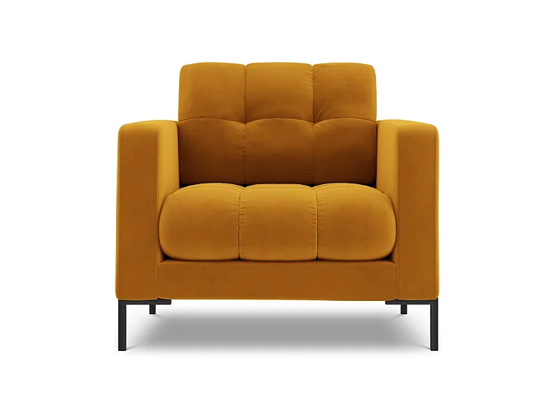 Cosmopolitan Design - Poltrona "Bali" in velluto giallo - 87x92x75cm
