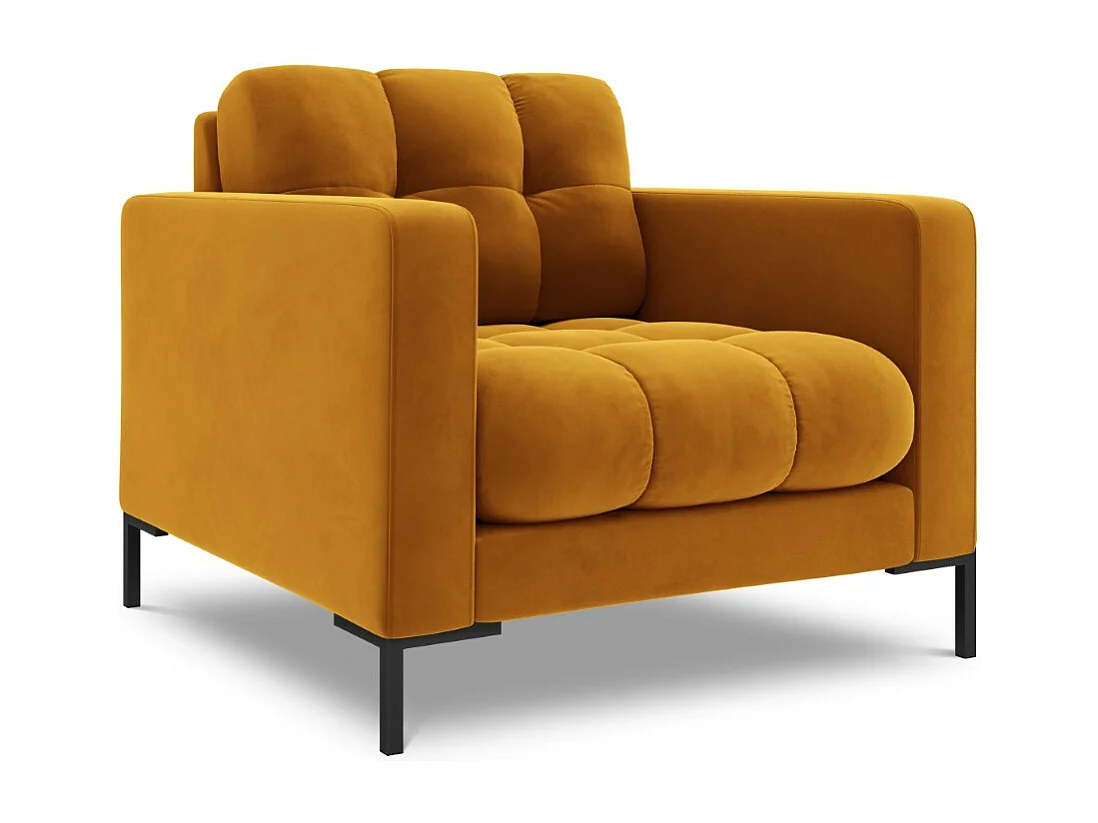 Cosmopolitan Design - Poltrona "Bali" in velluto giallo - 87x92x75cm