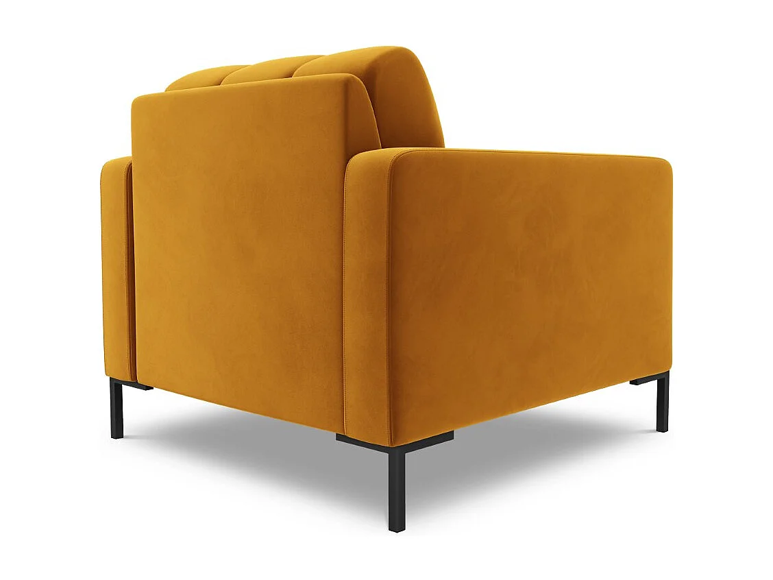Cosmopolitan Design - Poltrona "Bali" in velluto giallo - 87x92x75cm