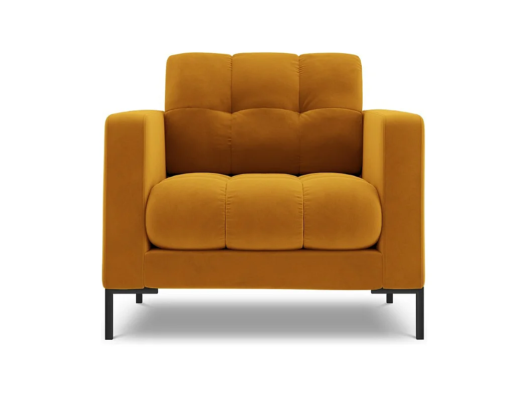 Cosmopolitan Design - Fauteuil "Bali" Flueel, GEEL - 87x92x75cm