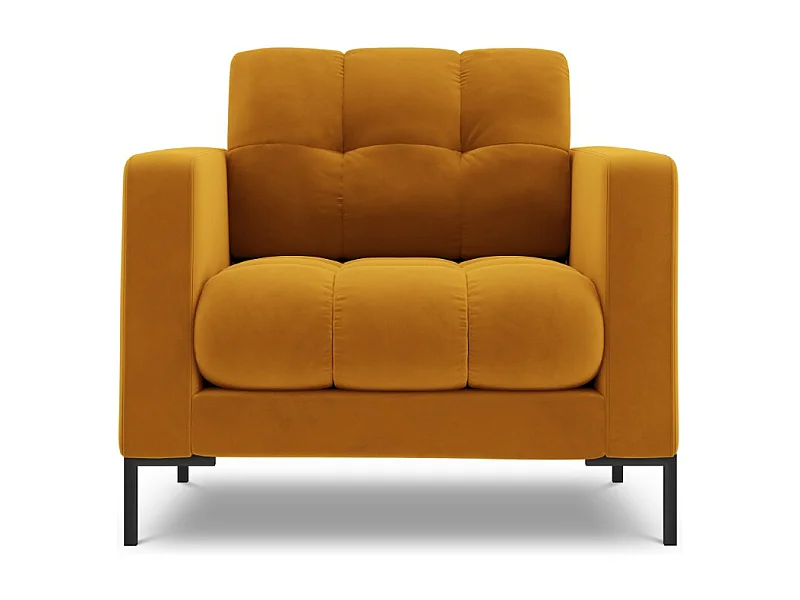 Cosmopolitan Design - Fauteuil "Bali" Flueel, GEEL - 87x92x75cm