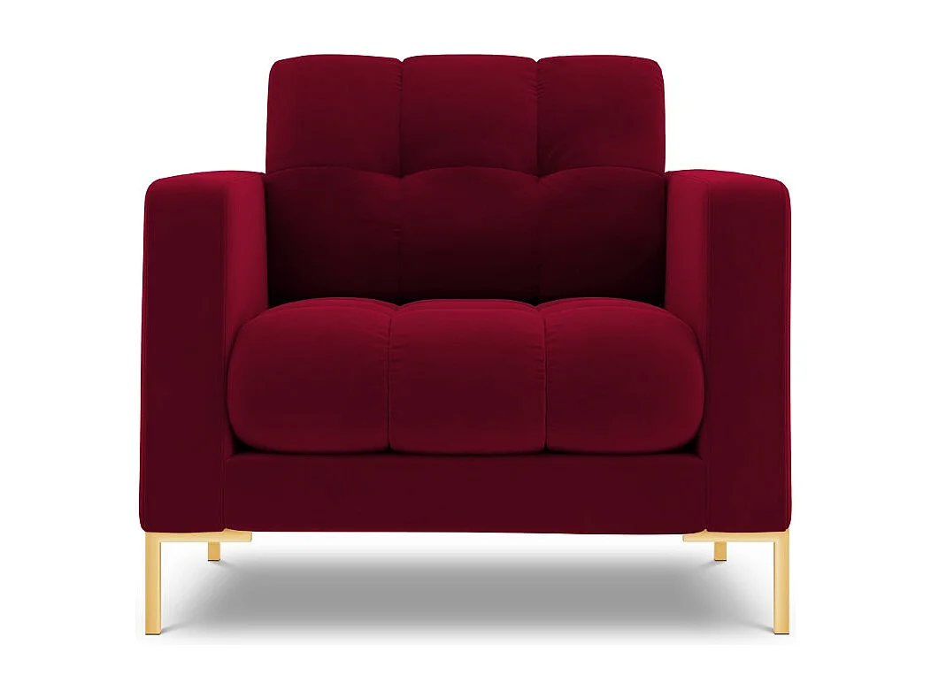 Cosmopolitan Design - Sillón "Bali" de terciopelo rojo - 87x92x75cm