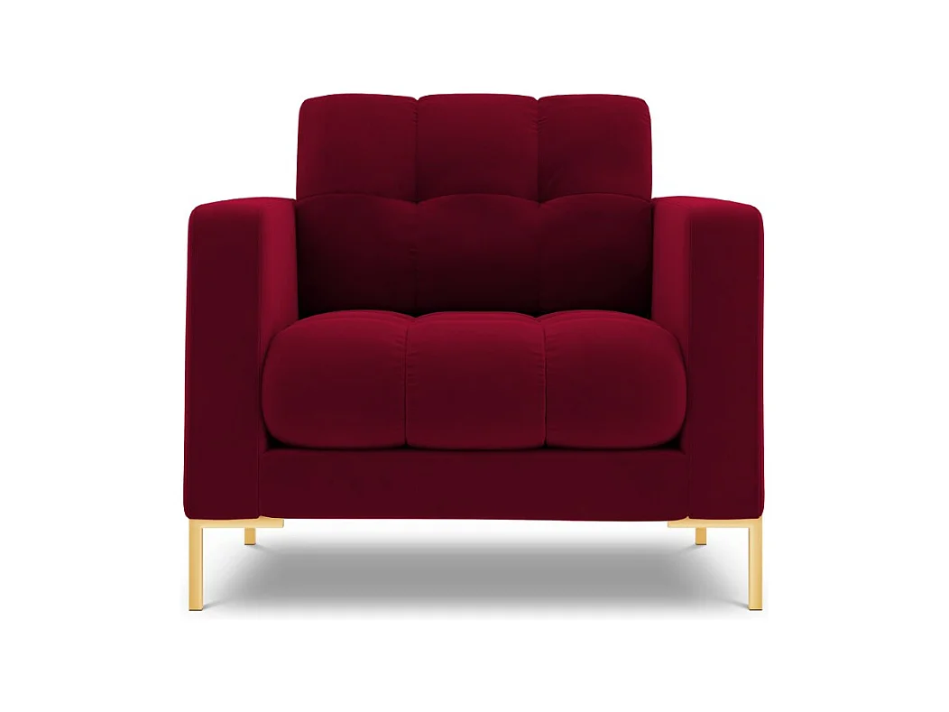 Cosmopolitan Design - Fauteuil "Bali" en velours rouge - 87x92x75cm