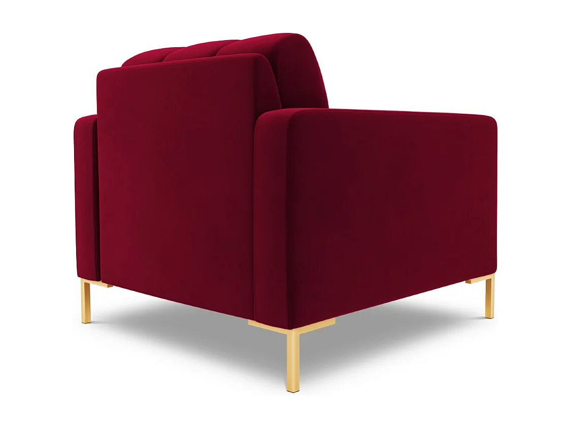 Cosmopolitan Design - Fauteuil "Bali" en velours rouge - 87x92x75cm