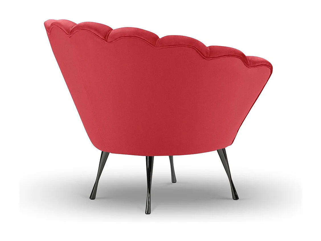 Cosmopolitan Design - Fauteuil "Kingston" Flueel, Rood - 98x78x76cm