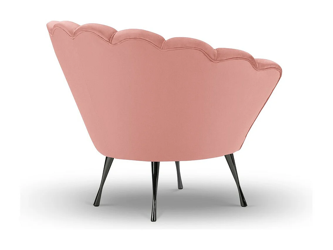 Cosmopolitan Design - Fauteuil "Kingston" en velours rose - 98x78x76cm
