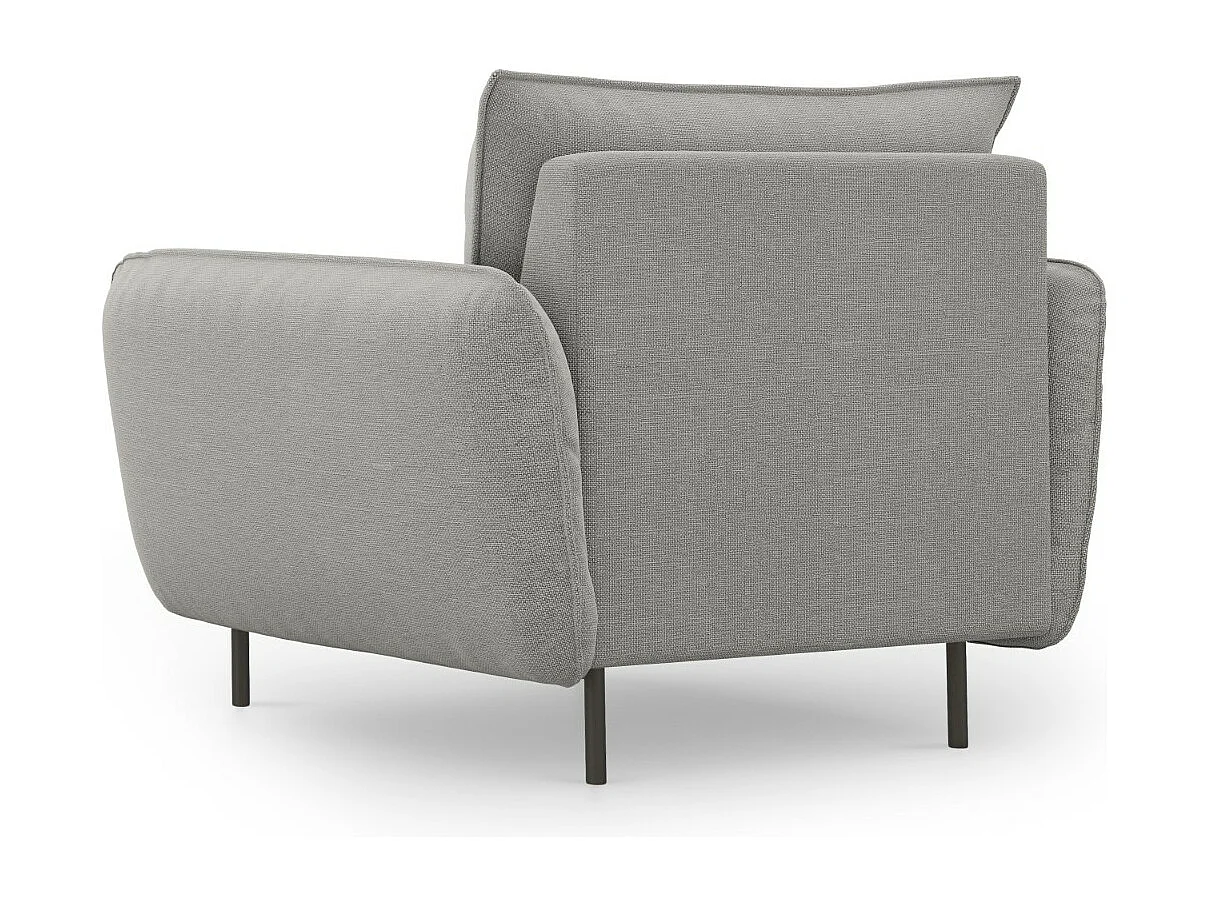 Cosmopolitan Design - Poltrona "Vienna" in tessuto strutturato grigio chiaro - 97x94x95cm