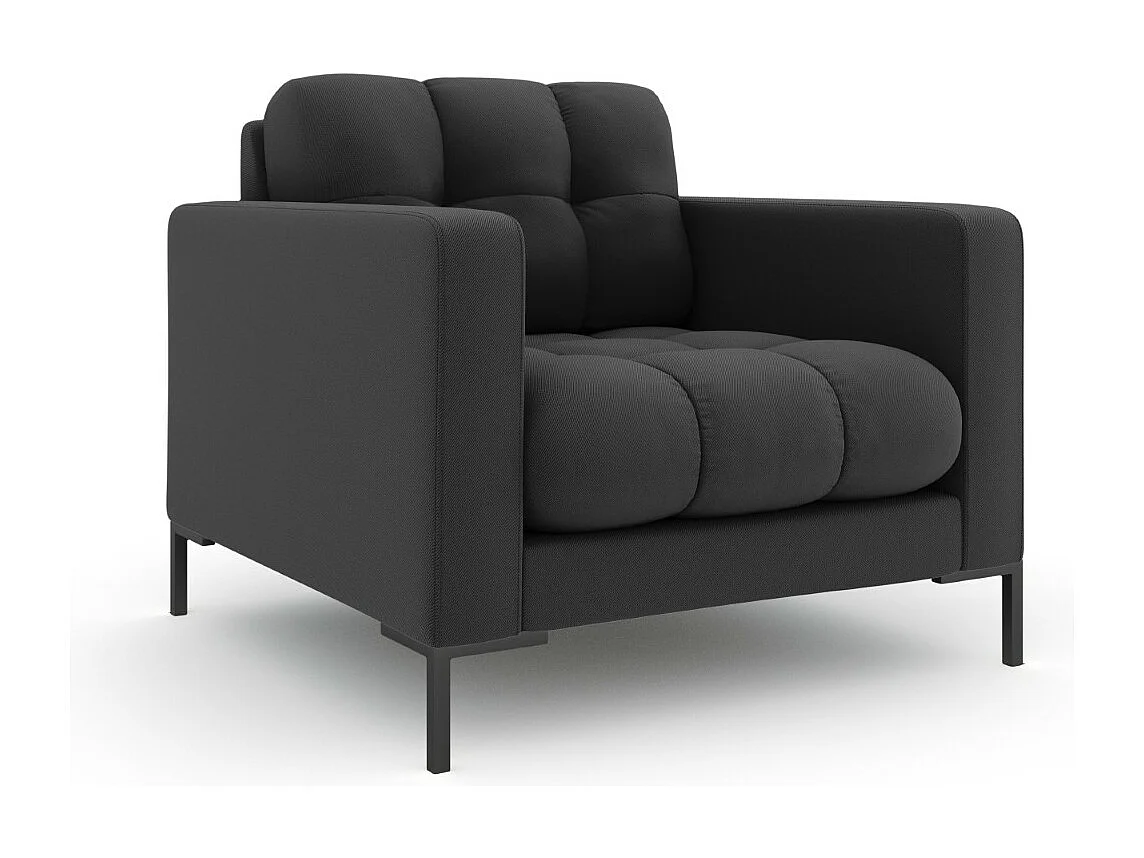 Cosmopolitan Design - Fauteuil "Bali" en tissu structurel gris foncé - 87x92x75cm
