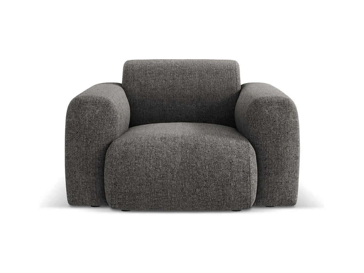 Cosmopolitan Design - Fauteuil "Nolio" 2 zitplaatsen, Chenille, Grijs - 105x95x72cm