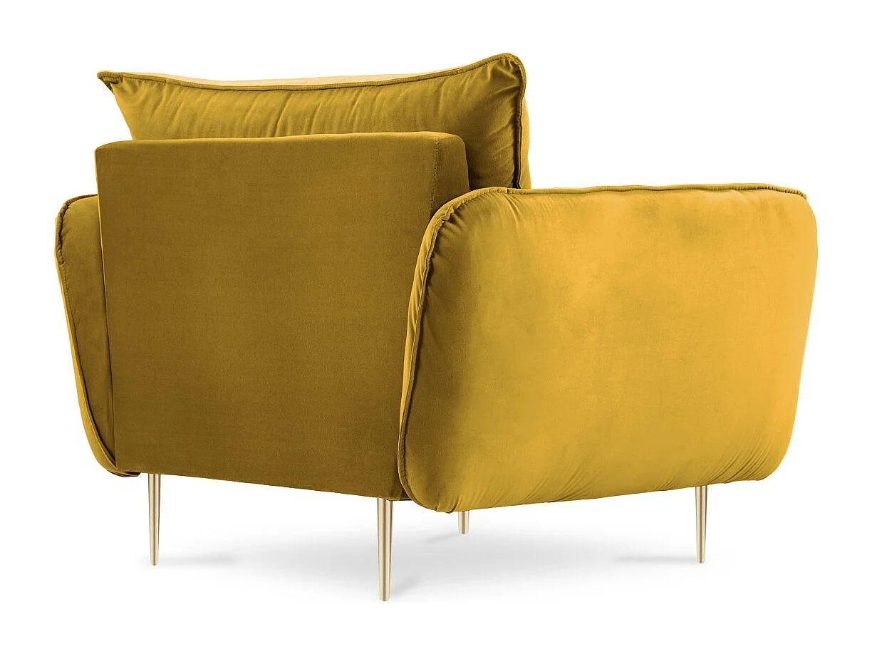 Cosmopolitan Design - Poltrona "Vienna" in velluto giallo - 97x94x95cm