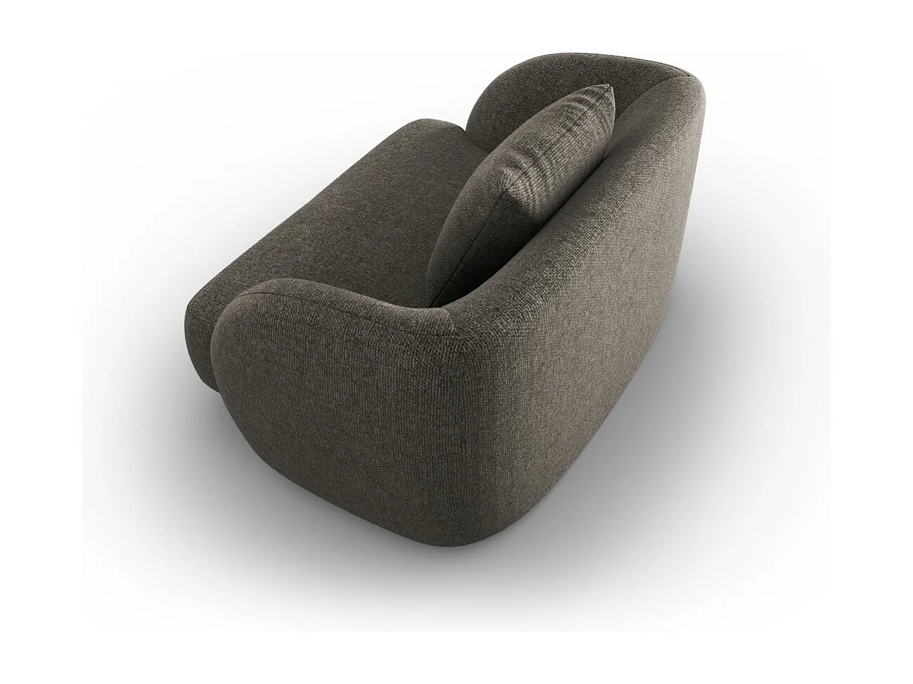 Cosmopolitan Design - Fauteuil "Tulum" Chenille, Grijs - 103x90x70cm