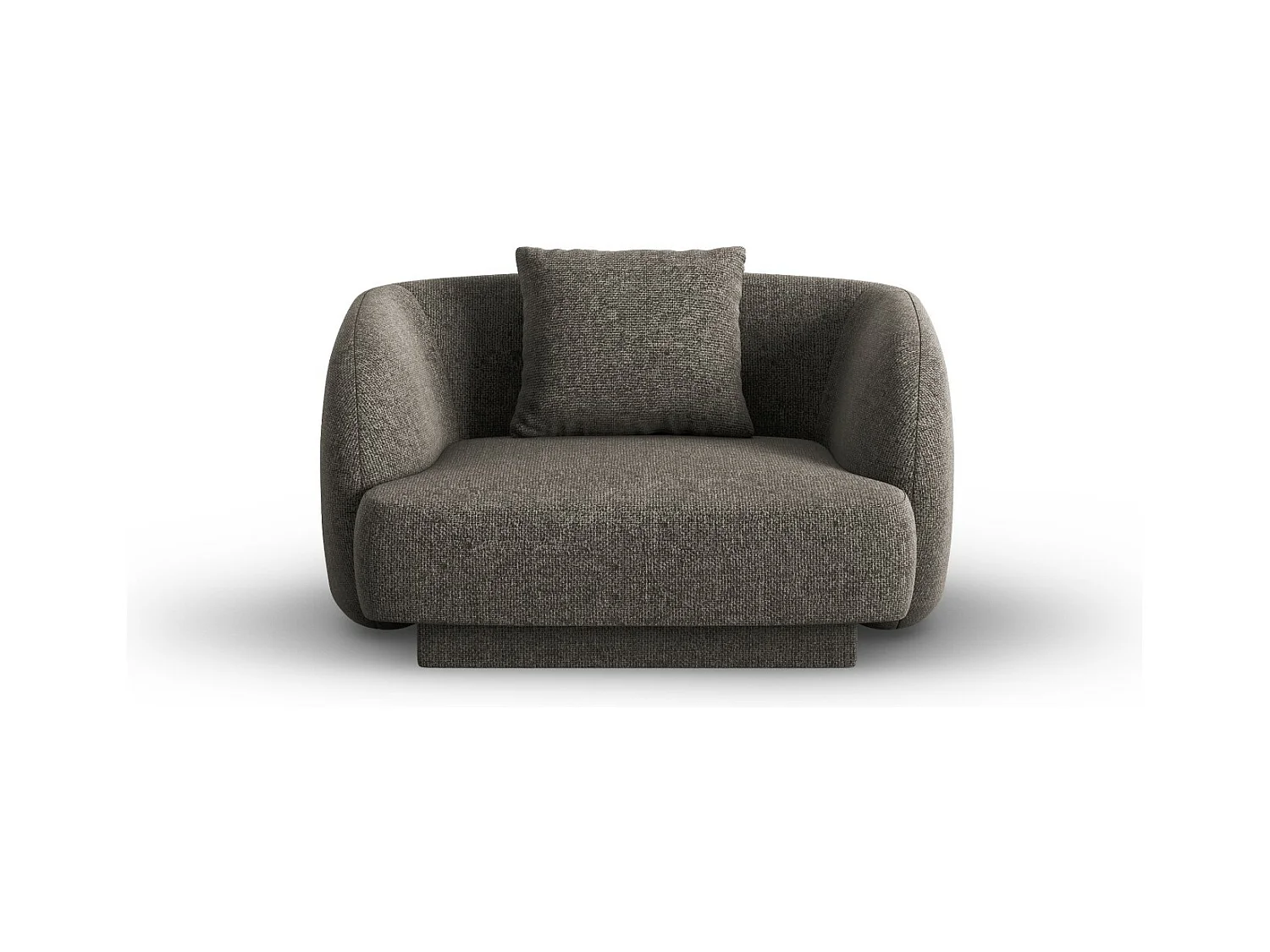 Cosmopolitan Design - Fauteuil "Tulum" en chenille gris - 103x90x70cm