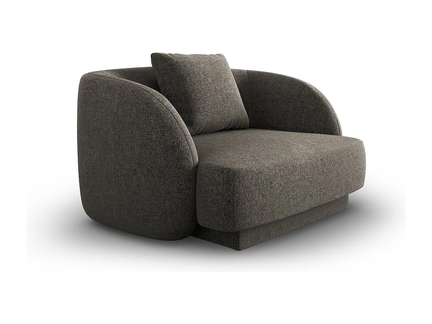 Cosmopolitan Design - Fauteuil "Tulum" en chenille gris - 103x90x70cm