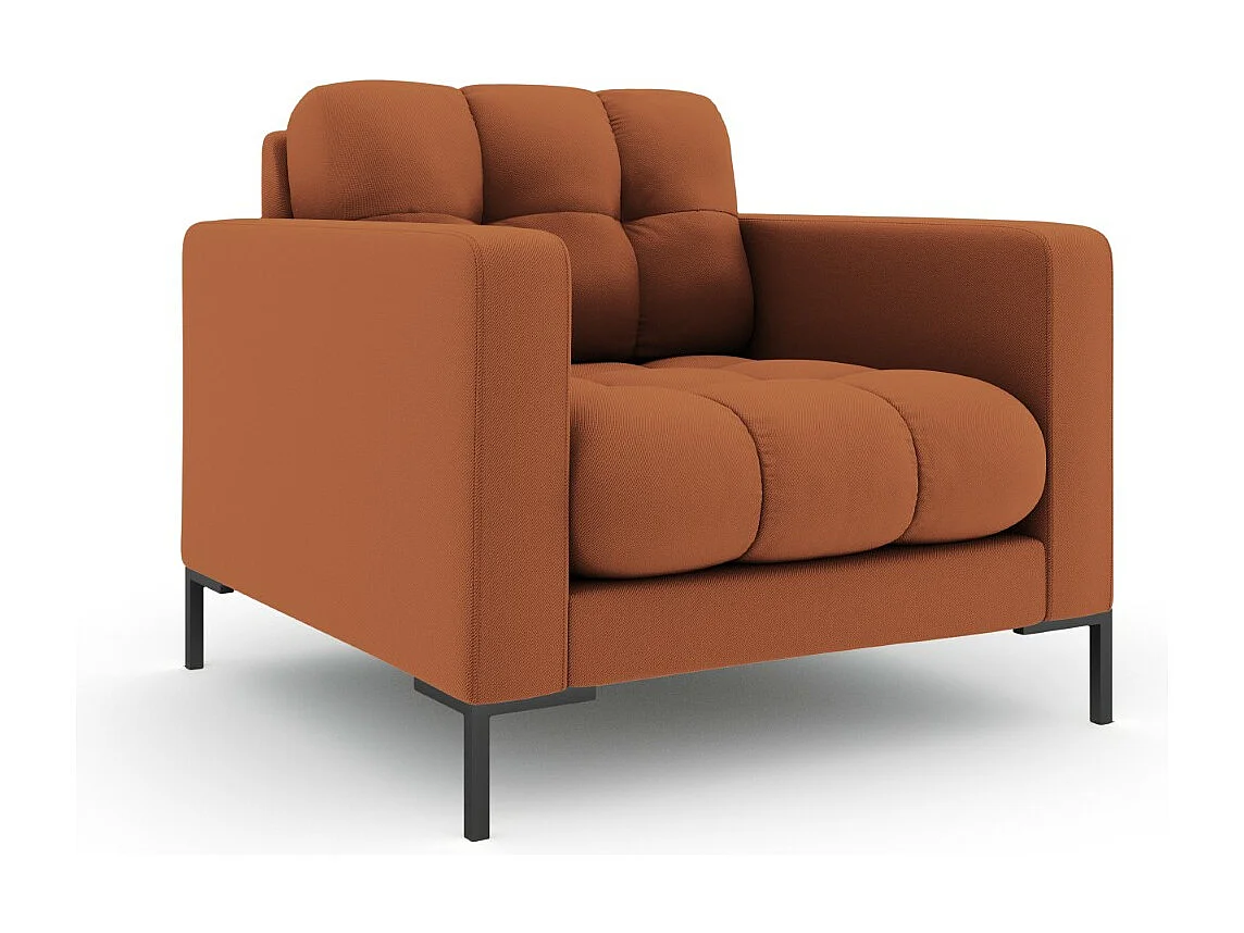 Cosmopolitan Design - Fauteuil "Bali" en tissu structurel brique - 87x92x75cm