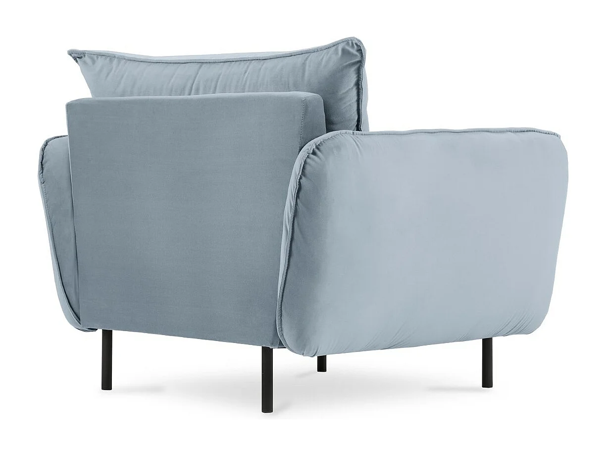 Cosmopolitan Design - Fauteuil "Vienna" en velours bleu clair - 97x94x95cm