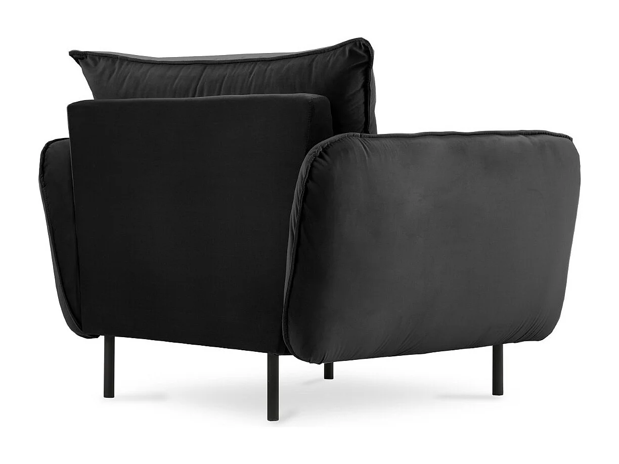 Cosmopolitan Design - Fauteuil "Vienna" en velours noir - 97x94x95cm