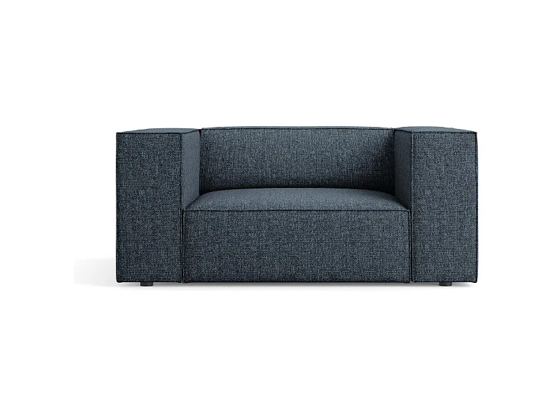 Cosmopolitan Design - Sessel "Arendal" aus Chenille-Stoff königsblau - 124x102x70cm