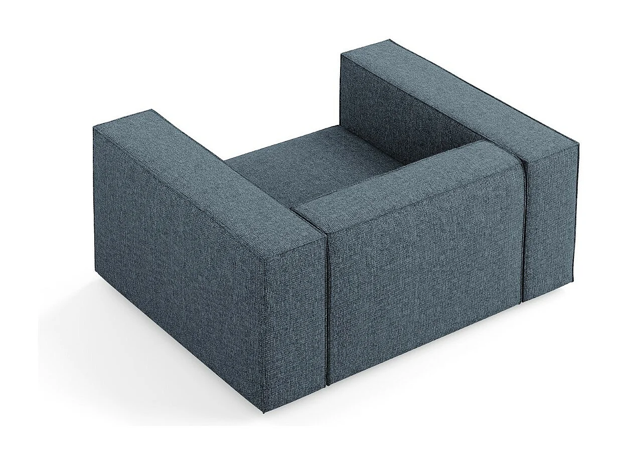 Cosmopolitan Design - Sessel "Arendal" aus Chenille-Stoff königsblau - 124x102x70cm