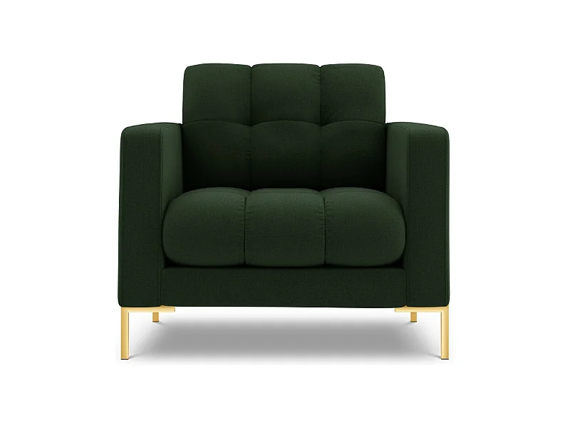 Cosmopolitan Design - Sessel "Bali" aus strukturiertem Stoff dunkelgrün - 87x92x75cm