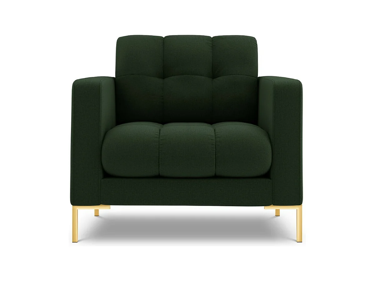 Cosmopolitan Design - Fauteuil "Bali" en tissu structurel vert foncé - 87x92x75cm