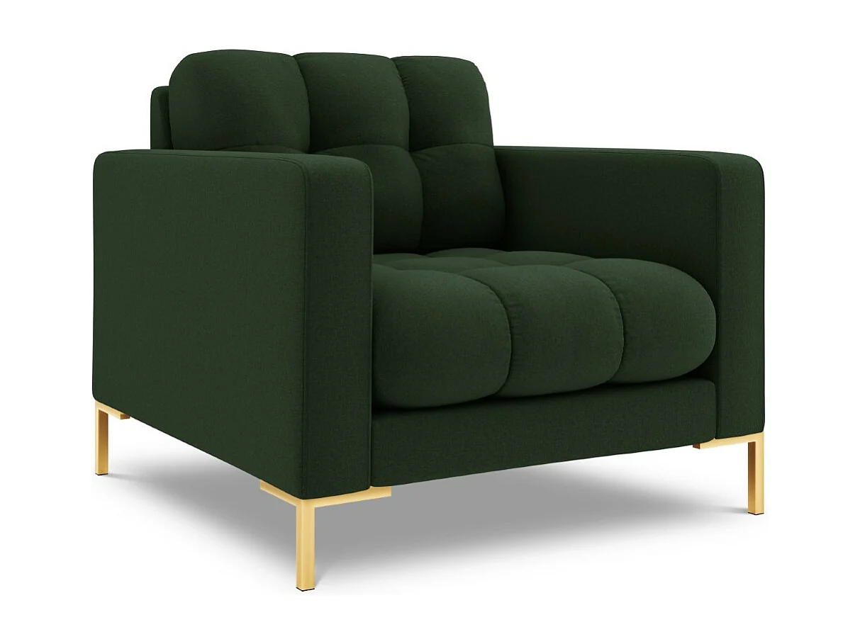 Cosmopolitan Design - Fauteuil "Bali" en tissu structurel vert foncé - 87x92x75cm