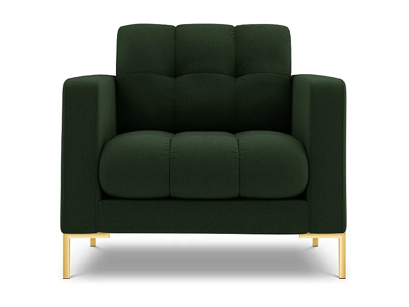 Cosmopolitan Design - Fauteuil "Bali" Structurele stof, Donkergroen - 87x92x75cm