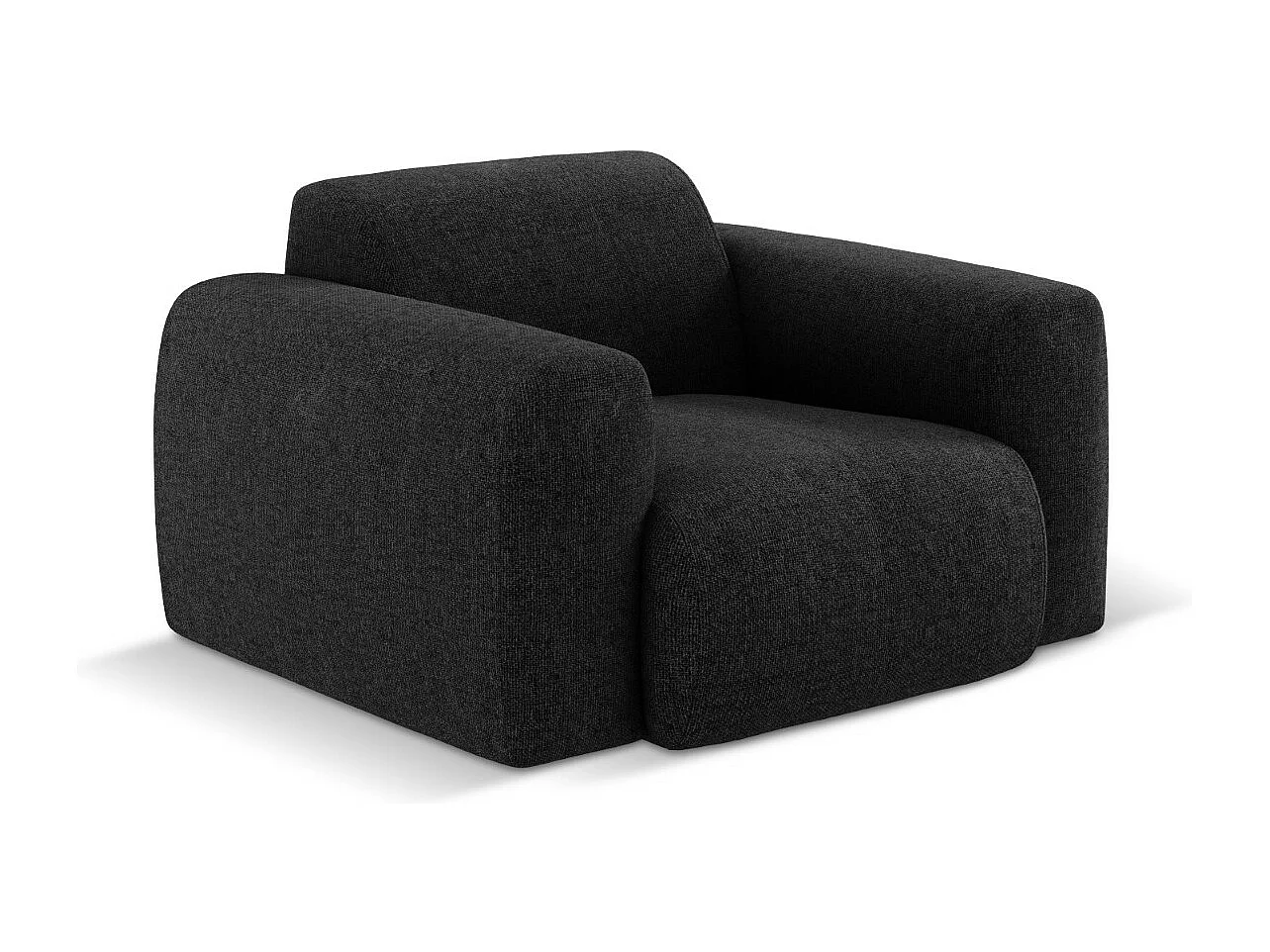 Cosmopolitan Design - Fauteuil "Nolio" 2 zitplaatsen, Chenille, Zwart - 105x95x72cm