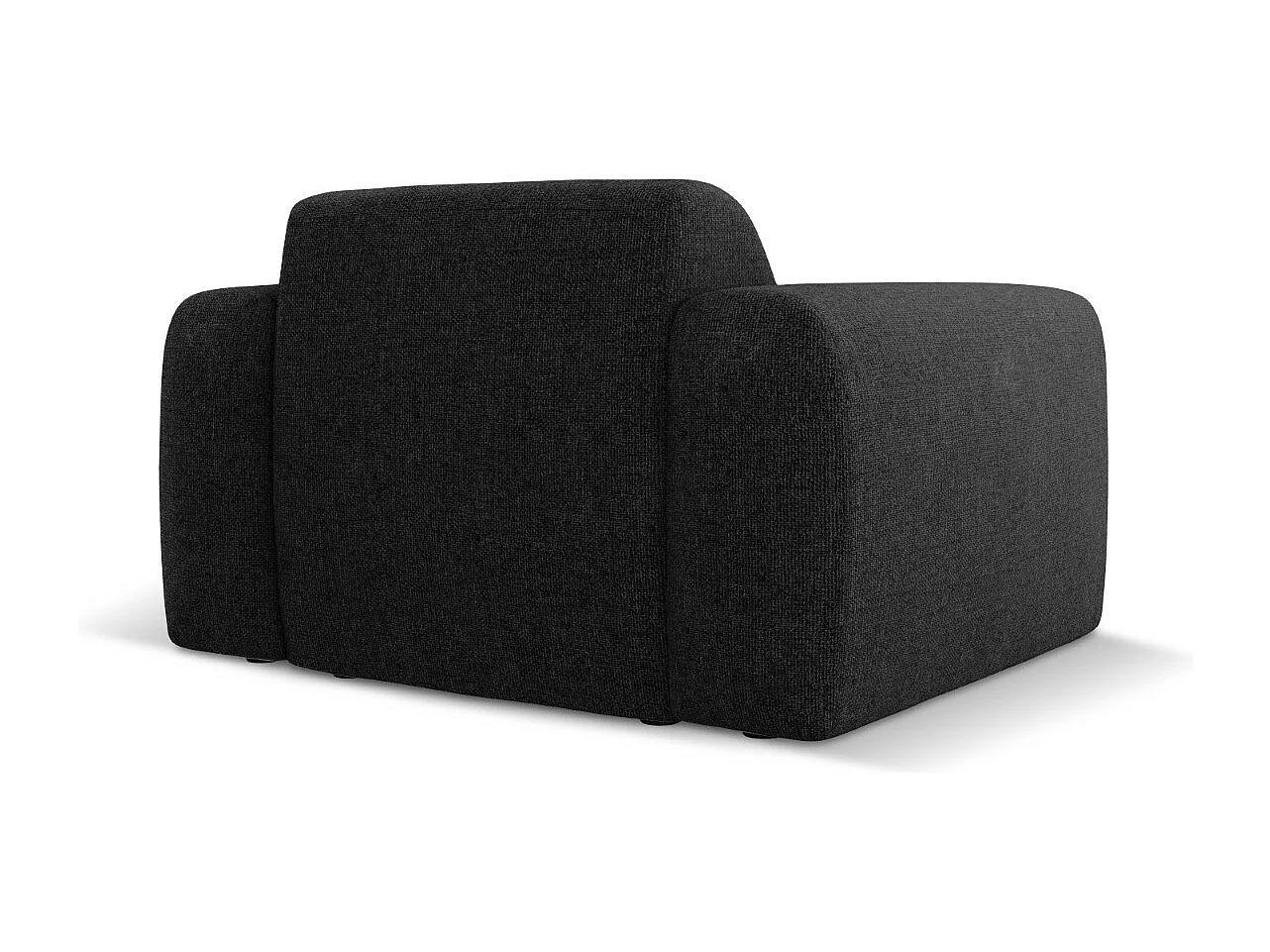 Cosmopolitan Design - Fauteuil "Nolio" 2 zitplaatsen, Chenille, Zwart - 105x95x72cm