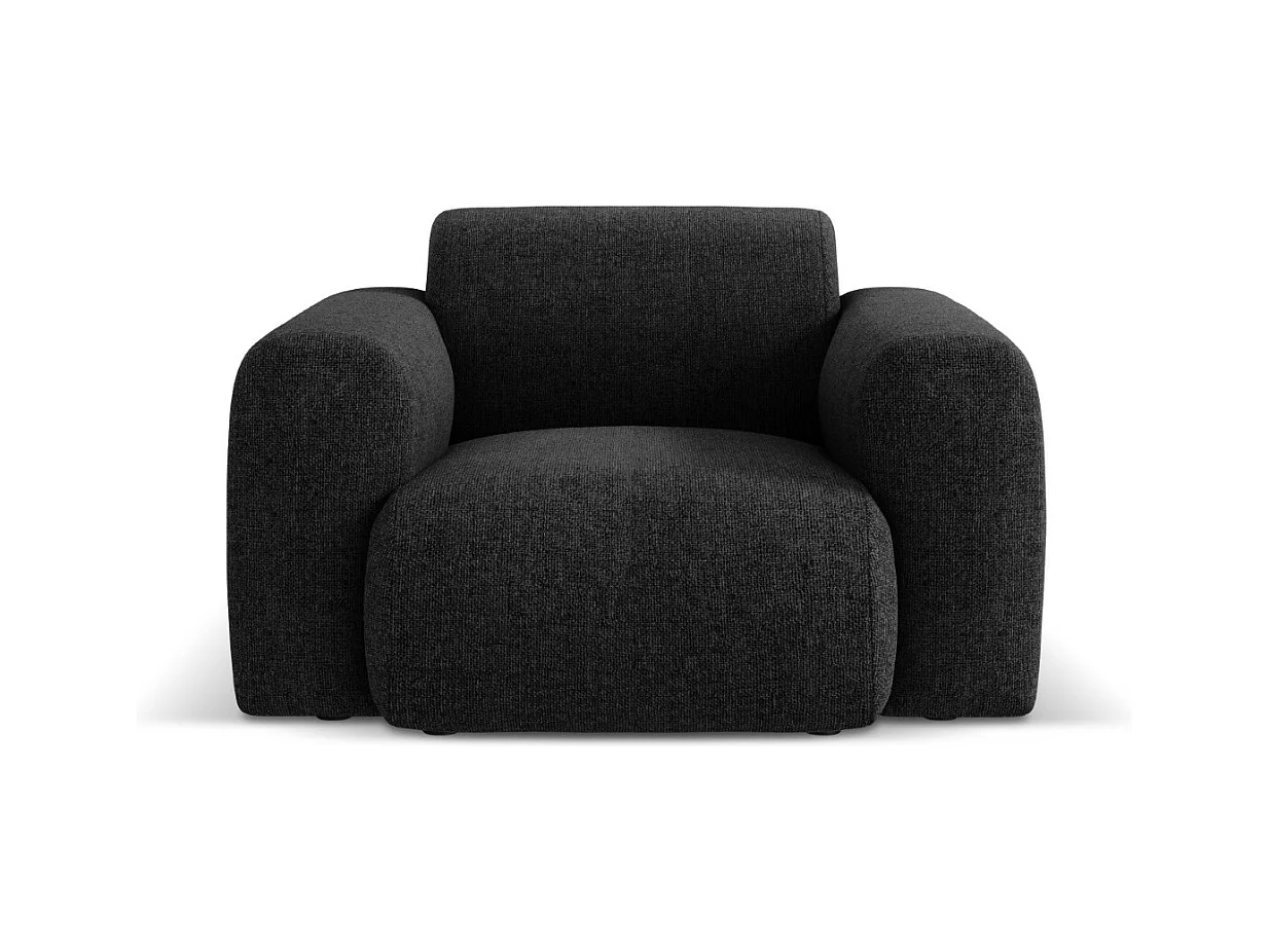 Cosmopolitan Design - Fauteuil "Nolio" 2 zitplaatsen, Chenille, Zwart - 105x95x72cm