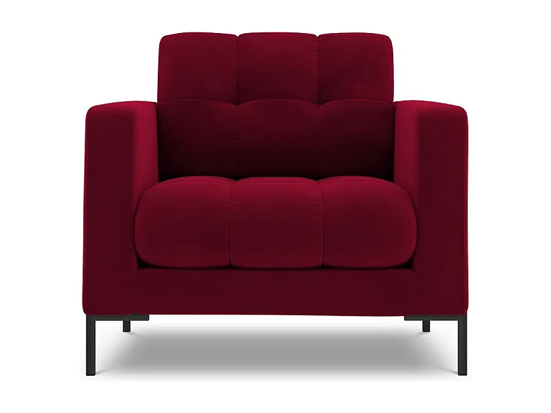 Cosmopolitan Design - Poltrona "Bali" in velluto rosso - 87x92x75cm