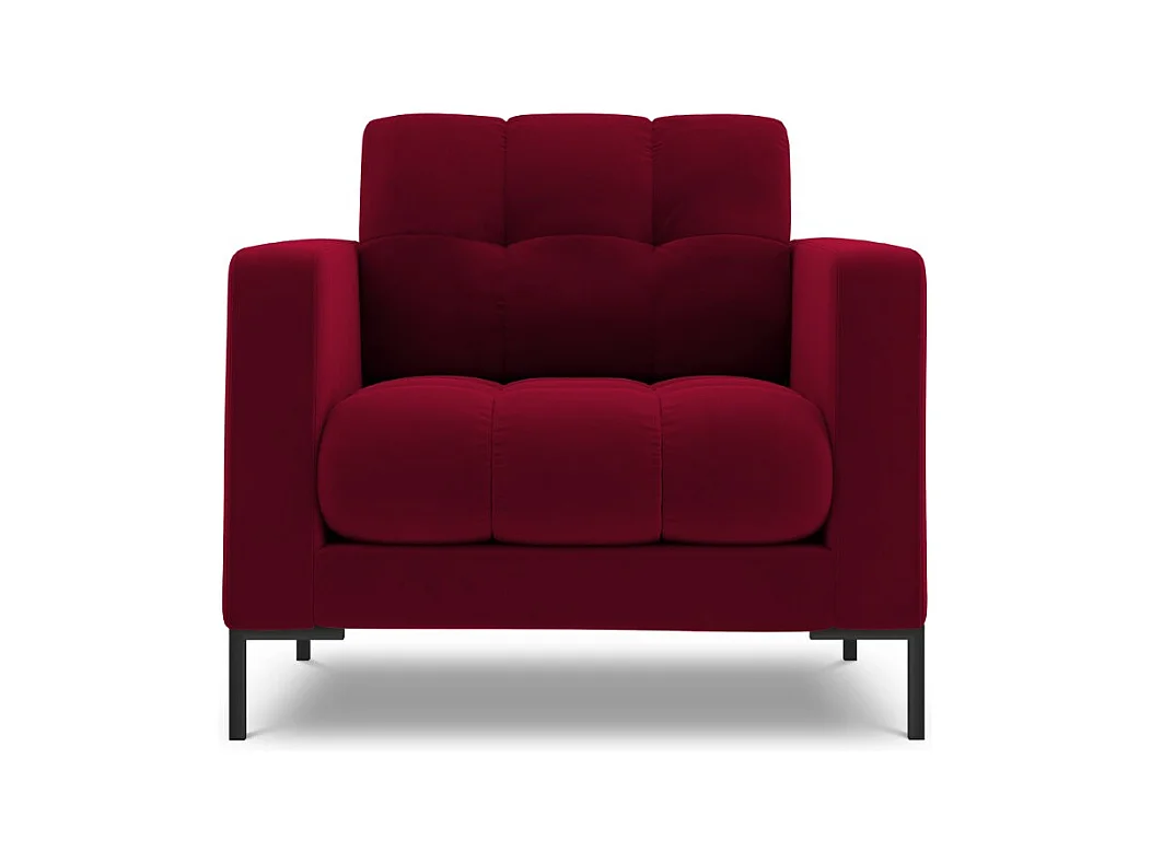 Cosmopolitan Design - Fauteuil "Bali" en velours rouge - 87x92x75cm