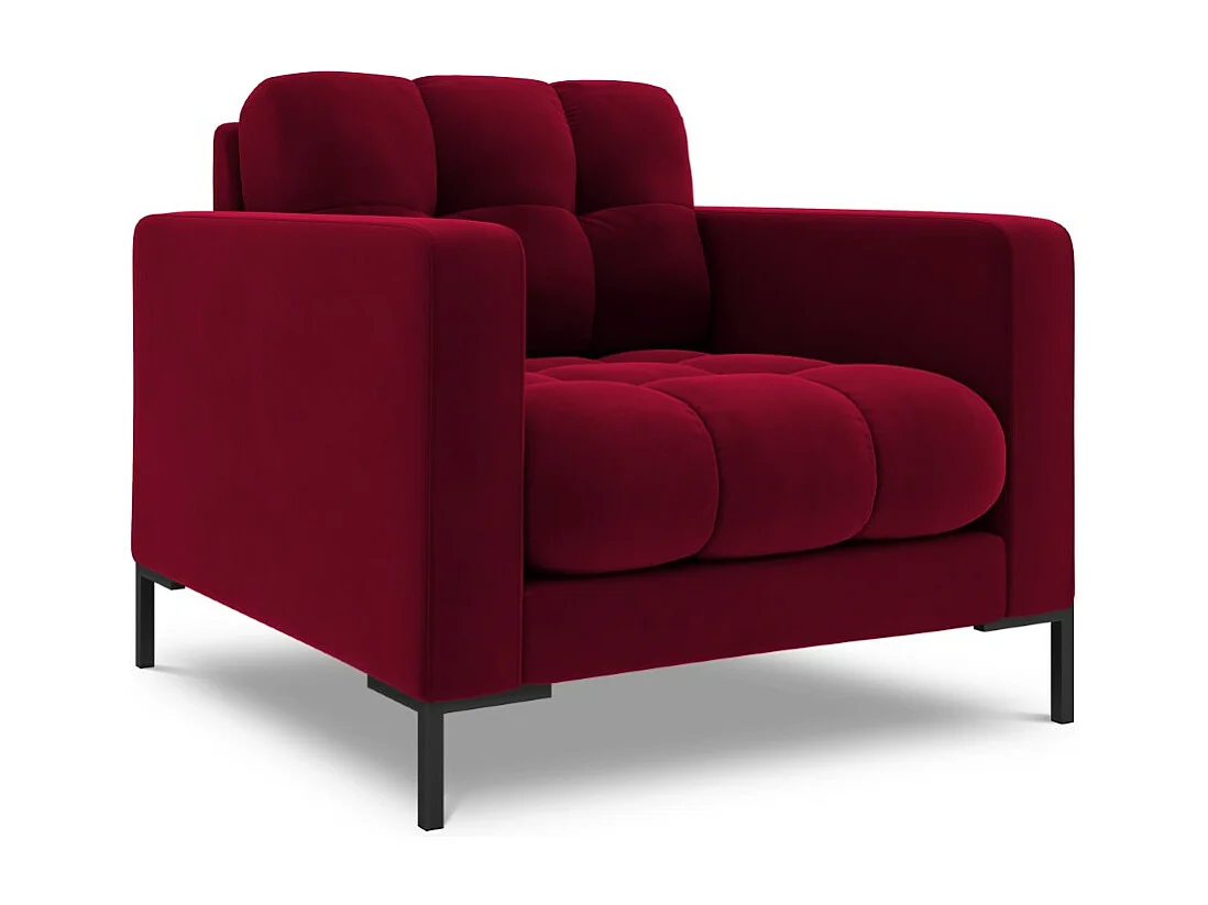 Cosmopolitan Design - Poltrona "Bali" in velluto rosso - 87x92x75cm
