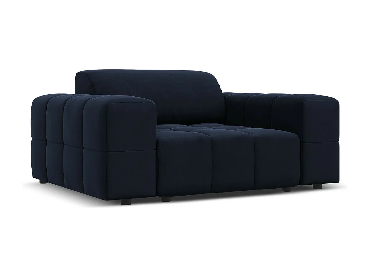 CXL by Christian Lacroix - Fauteuil "Luc" Flueel, Donkerblauw - 124x102x70cm