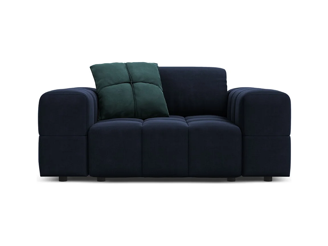 CXL by Christian Lacroix - Fauteuil "Luc" en velours bleu foncé - 124x102x70cm