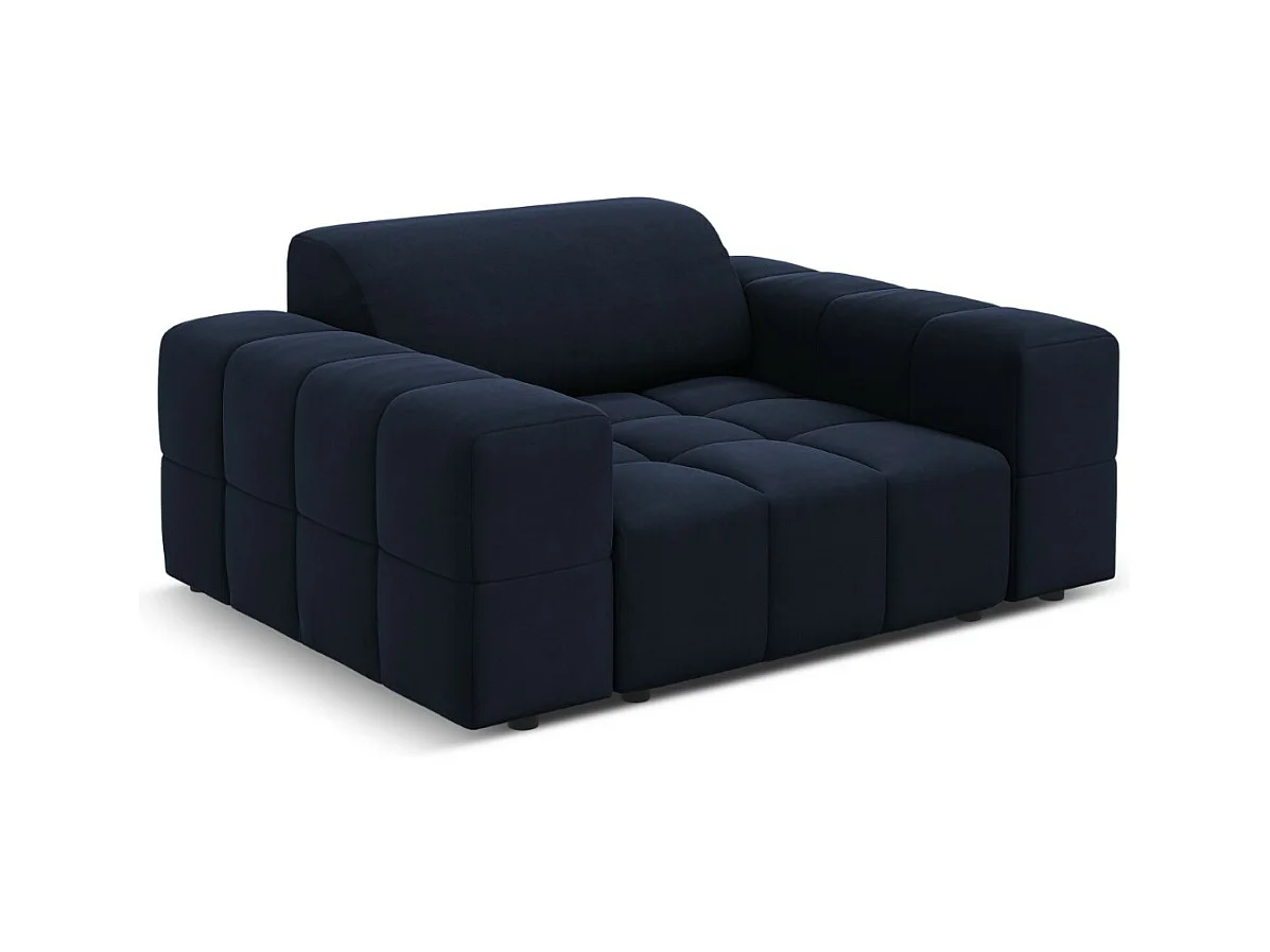 CXL by Christian Lacroix - Sillón "Luc" de terciopelo azul oscuro - 124x102x70cm