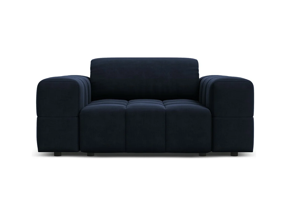 CXL by Christian Lacroix - Sillón "Luc" de terciopelo azul oscuro - 124x102x70cm