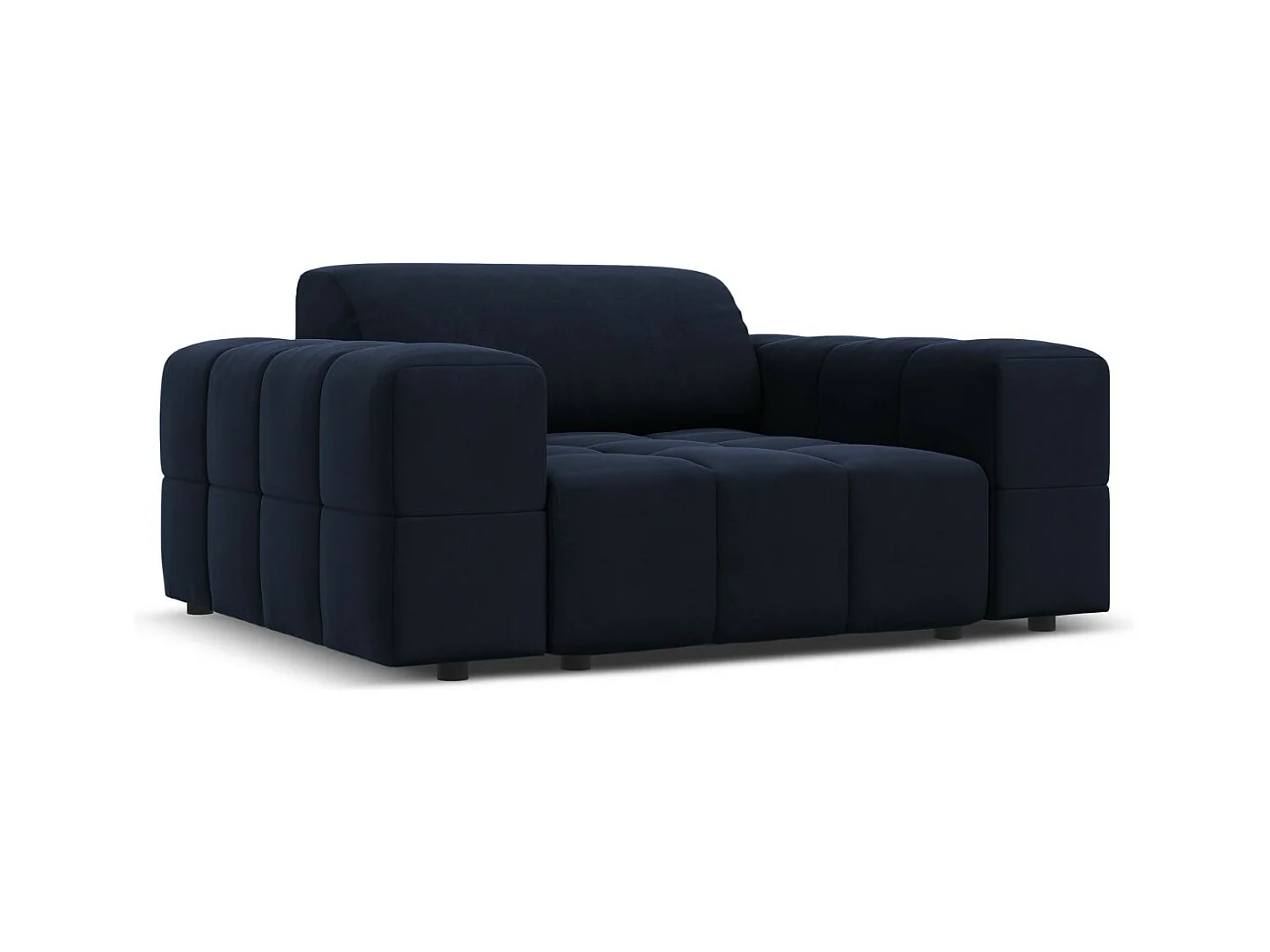 CXL by Christian Lacroix - Sillón "Luc" de terciopelo azul oscuro - 124x102x70cm