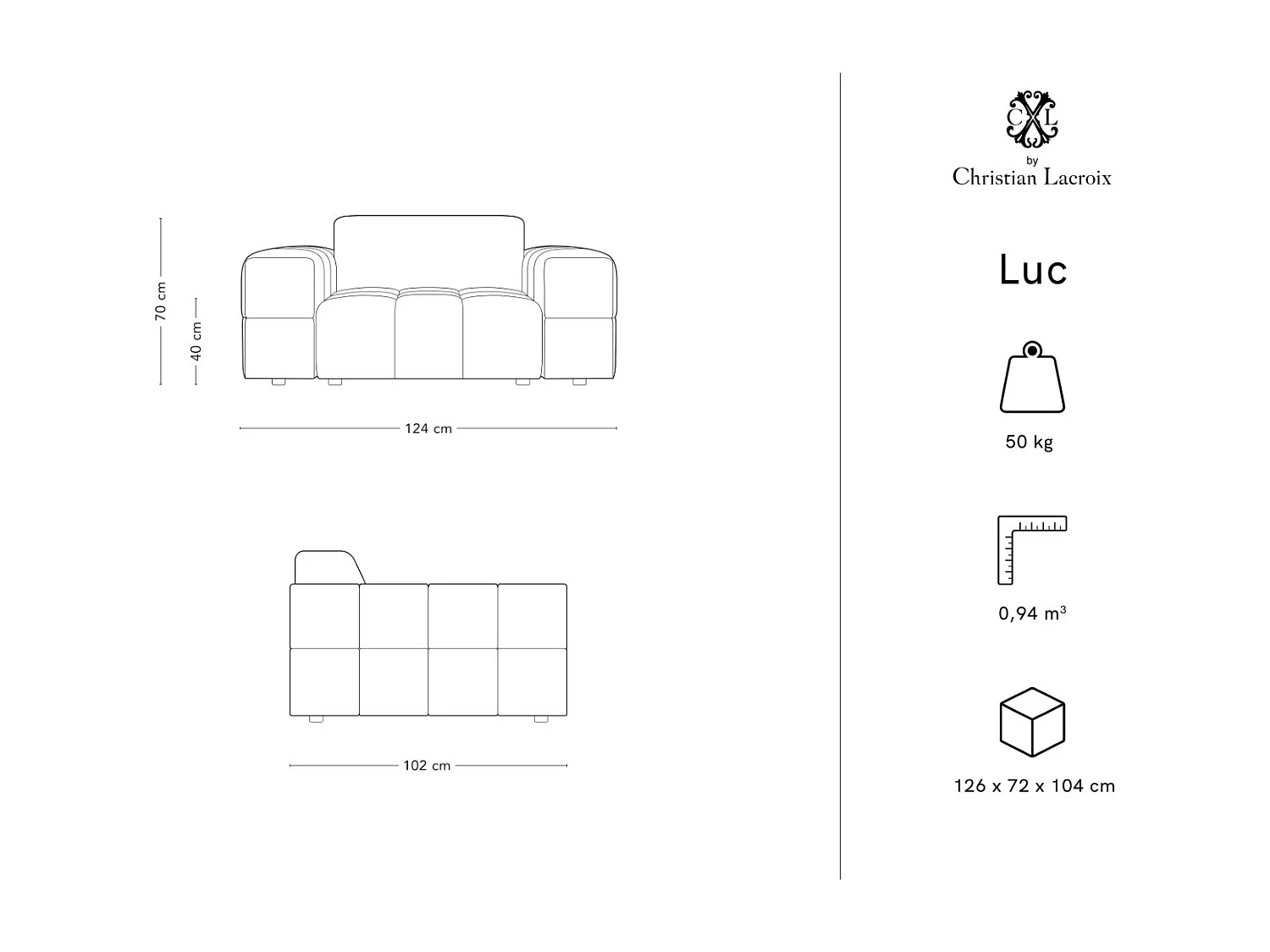 CXL by Christian Lacroix - Poltrona "Luc" em veludo azul escuro - 124x102x70cm