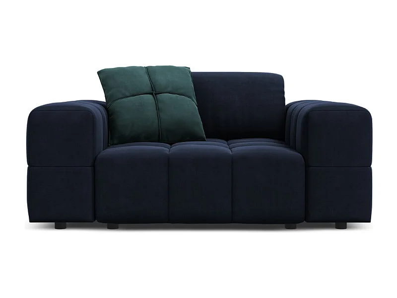 CXL by Christian Lacroix - Fauteuil "Luc" Flueel, Donkerblauw - 124x102x70cm